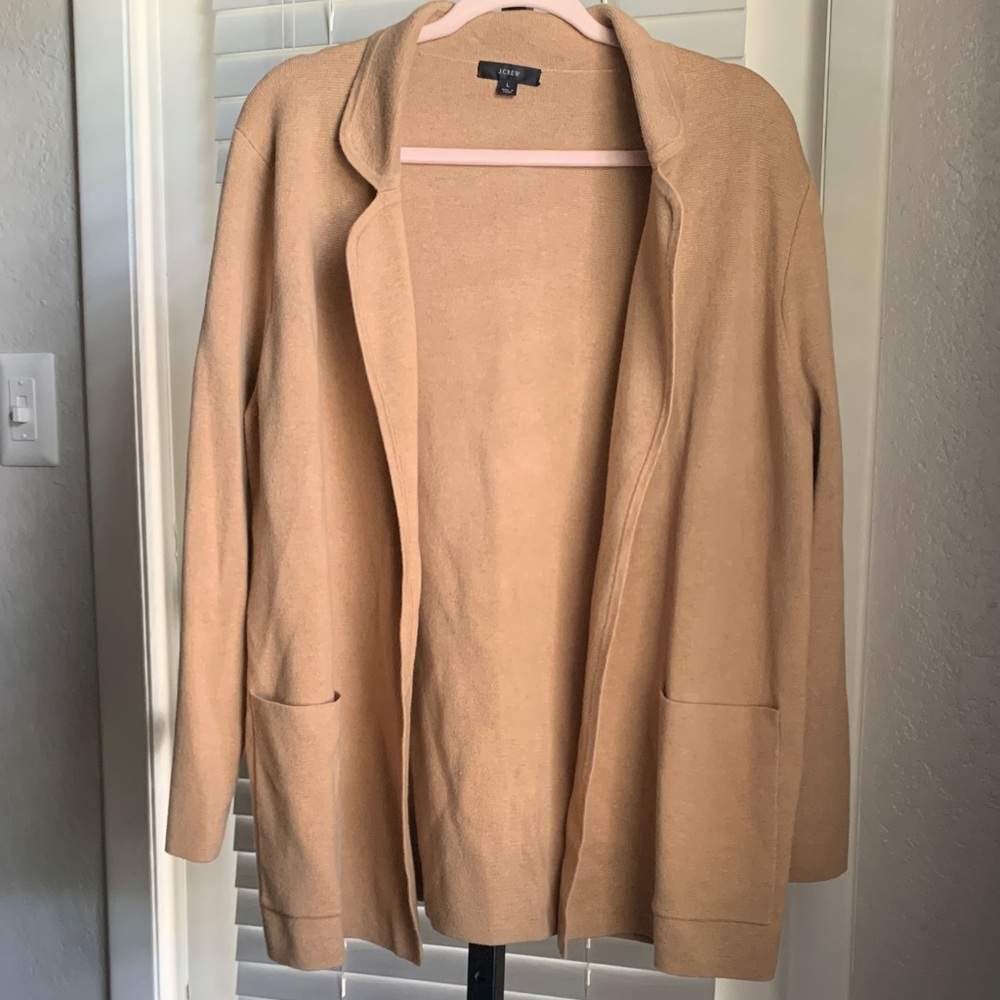J crew wool cotton blend cardigan large